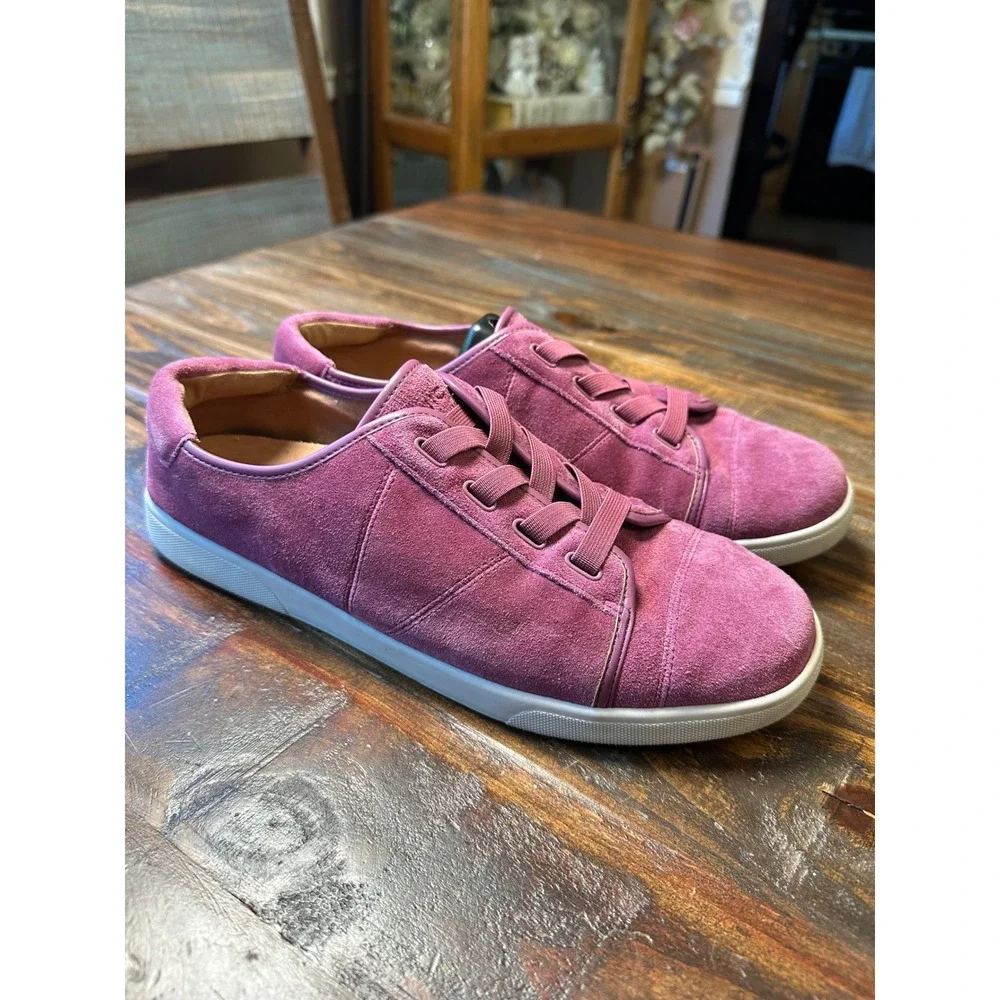 Vionic‎ Jean Suede Sneakers Berry Purple Orthotic Slip On Shoes Womens 11 Wide
